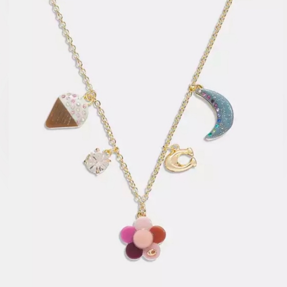 Coach Flower Charm Necklace